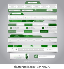 Web design navigation set. Vector