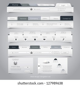 Web design navigation set. Vector