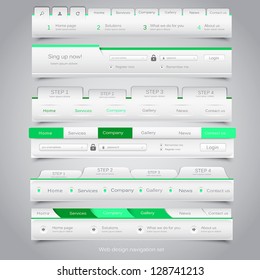 Web design navigation set. Vector