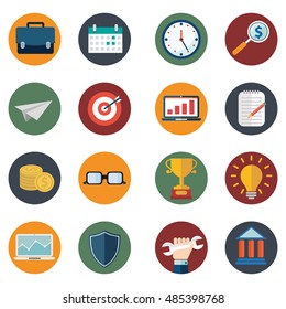 Web design objects, delivery, business, office and marketing items icons
