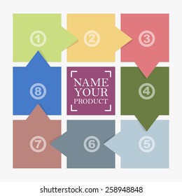 Web design. One two three four - vector paper progress steps for start up