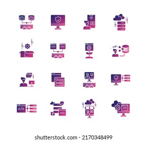 web design and  optimization gradient set icon. gradient design elements of graphic design and web product development.