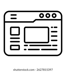 Web design outline icon. Simple vector icon design in outline style. Editable vector format