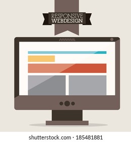 Web design over beige background, vector illustration