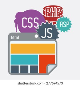 Web design over white background, vector illustration.