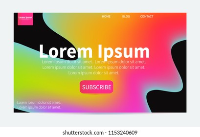 Web design page template. Fluid colorful liquid gradients. Modern abstract gradient shapes composition. Minimal Vector cover design. Futuristic design. Eps10 vector.