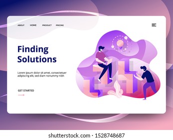 Web design page templates for Finding Solutions. Concepts for website and mobile app development. Modern style vector illustration.