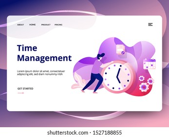 Web design page templates for Time Management. Concepts for website and mobile app development. Modern style vector illustration.