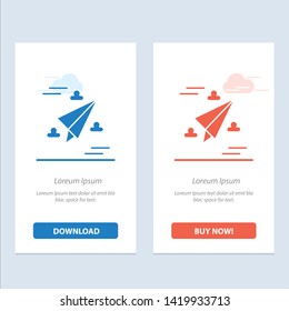 Web, Design, Paper, Fly  Blue and Red Download and Buy Now web Widget Card Template