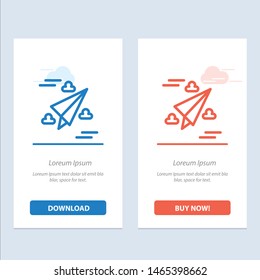 Web, Design, Paper, Fly  Blue and Red Download and Buy Now web Widget Card Template. Vector Icon Template background