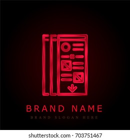 Web design red chromium metallic logo