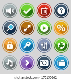 Web design round buttons set. Vector illustration