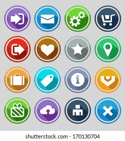 Web design round buttons set. Vector illustration