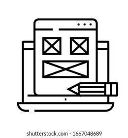 Web design scheme line icon, concept sign, outline vector illustration, linear symbol.
