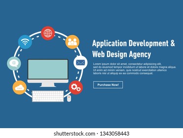 Web design for SEO, teamwork and business strategy. Modern website vector illustration