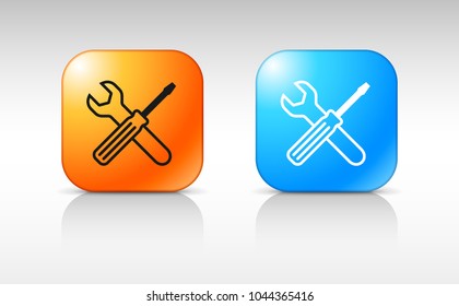 Icono de diseño web de herramientas de servicio. Ilustración del vector