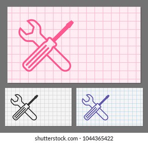 Icono de diseño web de herramientas de servicio. Ilustración del vector