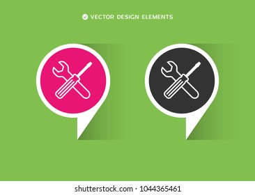 Web design of service tools icon. Vector illustration