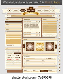 Web design set retro 2. Vector illustration