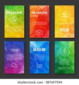 Web Design Set Template, Business triangular banners, Brochures. Mobile, Technology. Infographic Concept. Web app design template. Mobile interface. UI template. Web UI app design