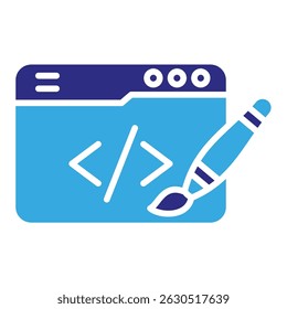 Web design solid dual color icon. Simple vector icon design in solid color style. Editable vector format