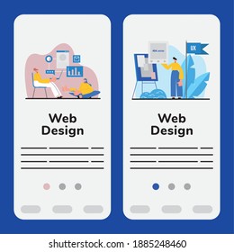 Símbolo de diseño web establecido en banderas, Internet tecnológico y tema de medios Ilustración vectorial