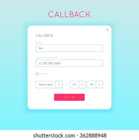Formulaire de rappel de modèle Web Design ou demander un appel pour le développement du site