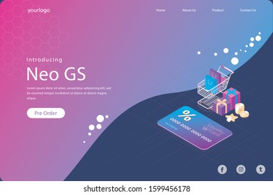 Web Design Template For ECommerce Website, Shop Vector(eps-10) 