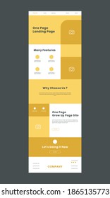 Web design template editable vector for business in yellow color and flat modern concept