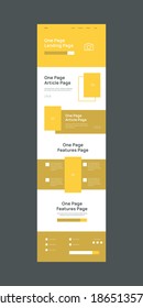 Web design template editable vector for business in yellow color and flat modern concept