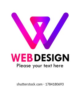 ilustración de plantilla de diseño Web. adecuado para identidad, diseño, sitio web, móvil, red, aplicación, marca. esta es w letter