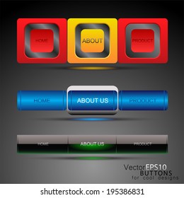 Web design template navigation buttons
