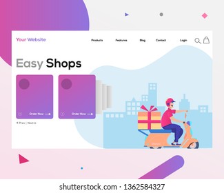 Web Design Template For Online Shop, Delivery.