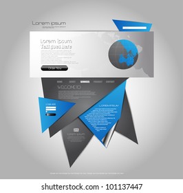 web design template in origami style