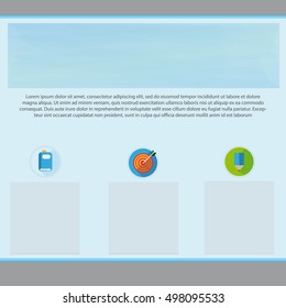 Web Design Template With Small Icons