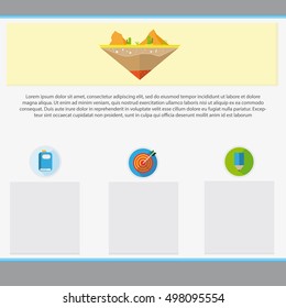 Web Design Template With Small Icons