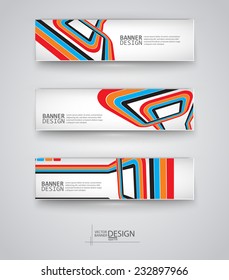 Web design templates. Set of Banners with Strip Backgrounds. Geometric  Abstract Modern Vector Illustration.