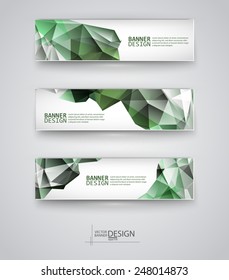 Web design templates. Set of Banners Backgrounds. Geometric  Abstract Modern Vector Illustration.