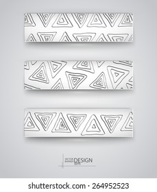 Web design templates. Set of Banners with triangle Backgrounds. Geometric  Abstract Modern Vector Illustration.