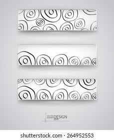 Web design templates. Set of Banners with rings Backgrounds. Geometric  Abstract Modern Vector Illustration.