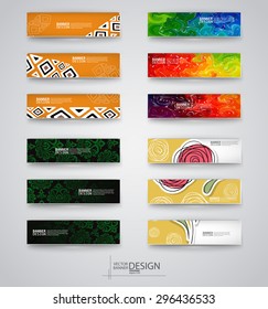 Web design templates. Set of Banners with Multicolor Backgrounds. Geometric  Abstract Modern Vector Illustration.