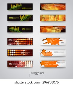 Web design templates. Set of Banners with Multicolor Backgrounds. Geometric  Abstract Modern Vector Illustration.