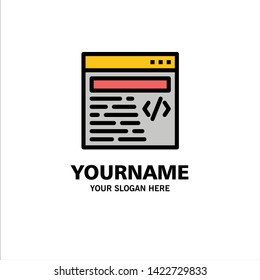 Web, Design, Text Business Logo Template. Flat Color