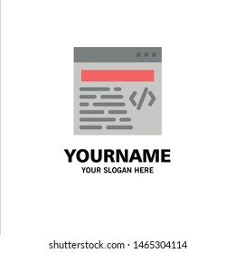 Web, Design, Text Business Logo Template. Flat Color. Vector Icon Template background