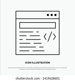 Web, Design, Text Line Icon Vector