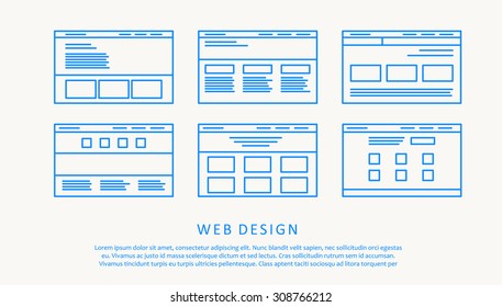 web design thin flat