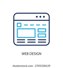 Diseño web de iconos de línea delgada. Ilustración vectorial original.