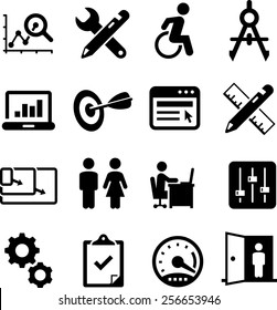 Web Design, Usability, UI And UX Icon Set