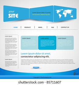 web design vector blue template, easy editable