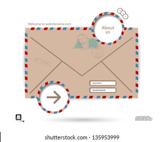 web design, vector envelope